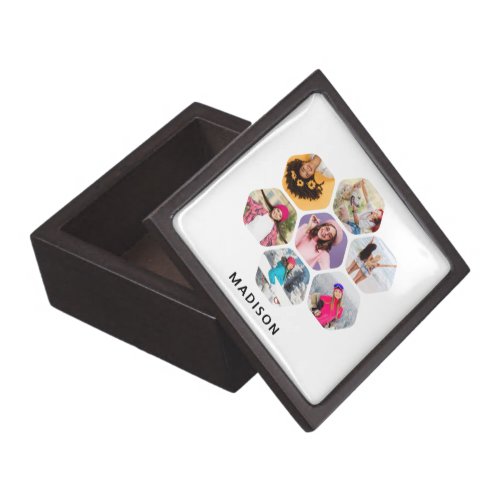 Multi Photo Collage Modern Personalized Name Gift Box
