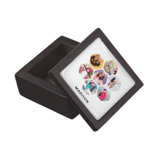 Multi Photo Collage Modern Personalized Name Gift Box