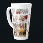 Multi Photo Collage Modern Personalized Name Latte Mug<br><div class="desc">Multi Photo Collage Modern Personalized Name Latte Mug features a photo collage of six of your favorite photos. Personalized with your name in modern black script. Perfect for birthday,  Christmas,  baby shower and more. PHOTO TIP: center your photos before uploading to Zazzle. Designed by ©Evco Studio www.zazzle.com/store/evcostudio</div>