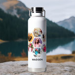 Multi Photo Collage Modern Personalized Name Water Bottle<br><div class="desc">Multi Photo Collage Modern Personalized Name Insulated Water Bottle features a photo collage of your favorite photos in a hexagon shape. Personalized with your name in modern black script. Perfect for birthday, Christmas, Mother's Day, Father's Day, Grandparents, brother, sister, best friend and more. PHOTO TIP: center your photos before uploading...</div>