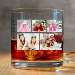 Multi Photo Collage Modern Personalized Name Whiskey Glass<br><div class="desc">Multi Photo Collage Modern Personalized Name Whiskey Glass features a photo collage of five of your favorite photos. Personalized with your name in modern black script. Perfect for birthday,  Christmas,  baby shower and more. Designed by ©Evco Studio www.zazzle.com/store/evcostudio</div>