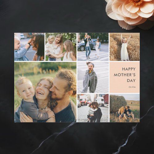 Multi Photo Collage Mothers Day Holiday Card