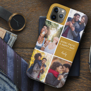Multi Photo Collage Positive Quote Mustard Custom iPhone 11 Pro Max Case
