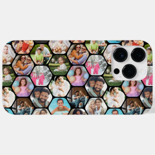 Multi Photo Collage Simple Modern Hexagon Pattern Case-Mate iPhone 14 Pro Max Case