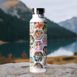 Multi Photo Collage Simple Modern Hexagon Pattern Water Bottle<br><div class="desc">Multi Photo Collage Simple Modern Hexagon Honeycomb Pattern PersonalizedWater Bottle features a photo collage of your favorite photos in a hexagon shape. Perfect for gifts for birthday, Christmas, Mother's Day, Father's Day, Grandparents, brother, sister, best friend and more. PHOTO TIP: center your photos before uploading to Zazzle. Designed by ©Evco...</div>