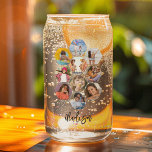 Multi Photo Collage Simple Modern Personalized Can Glass<br><div class="desc">Multi Photo Collage Simple Modern Personalized Name Hexagon Pattern Can Glass Drinking Glass features a photo collage of your favorite photos in a hexagon shape. Personalized with your name. Perfect for birthday, Christmas, Mother's Day, Father's Day, Grandparents, brother, sister, best friend and more. PHOTO TIP: center your photos before uploading...</div>