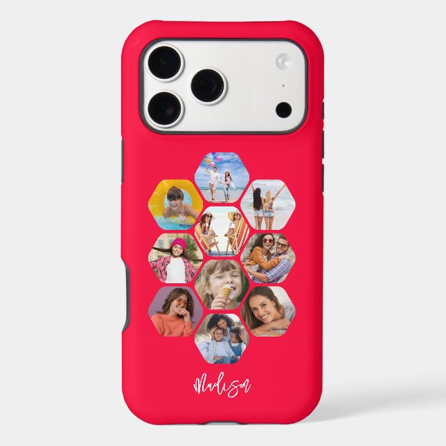 Multi Photo Collage Simple Modern Personalized Case-Mate iPhone Case (Back)