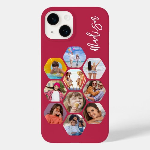 Multi Photo Collage Simple Modern Personalized Case_Mate iPhone 14 Case