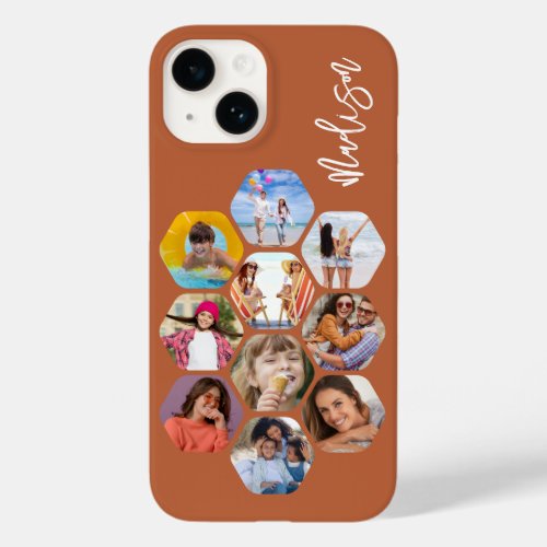 Multi Photo Collage Simple Modern Personalized Case_Mate iPhone 14 Case