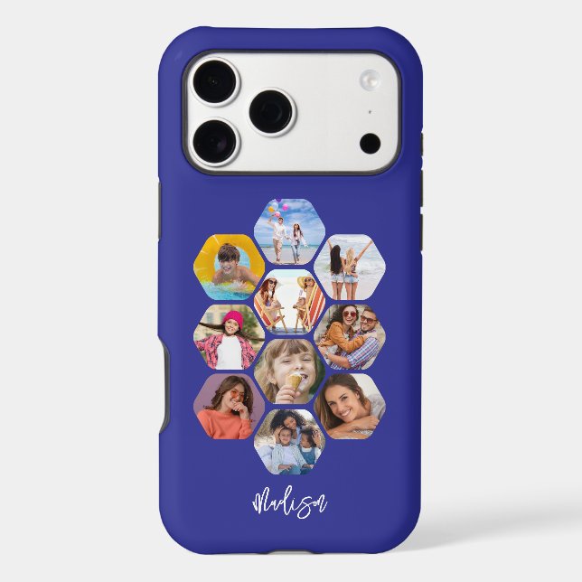 Multi Photo Collage Simple Modern Personalized Case-Mate iPhone Case (Back)