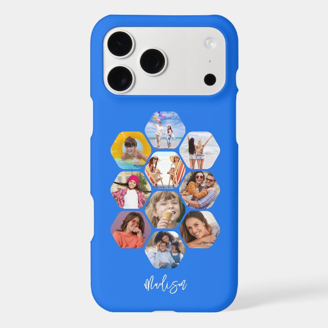 Multi Photo Collage Simple Modern Personalized Case-Mate iPhone Case (Back)