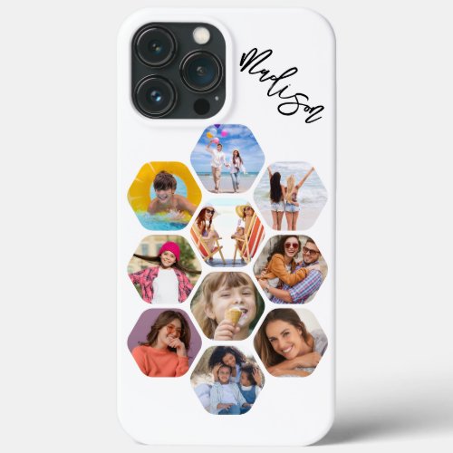 Multi Photo Collage Simple Modern Personalized iPhone 13 Pro Max Case