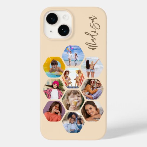 Multi Photo Collage Simple Modern Personalized Case_Mate iPhone 14 Case