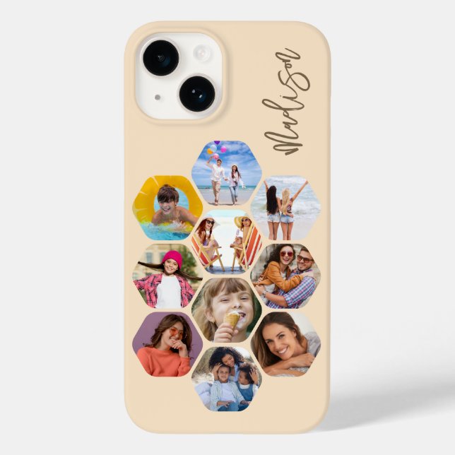 Multi Photo Collage Simple Modern Personalized Case-Mate iPhone Case (Back)