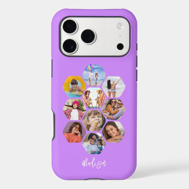 Multi Photo Collage Simple Modern Personalized Case-Mate iPhone Case (Back)