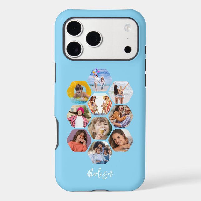 Multi Photo Collage Simple Modern Personalized Case-Mate iPhone Case (Back)