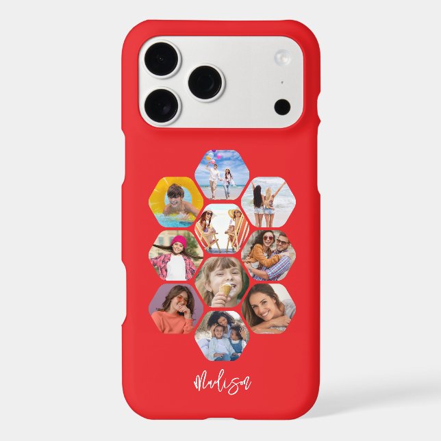 Multi Photo Collage Simple Modern Personalized Case-Mate iPhone Case (Back)