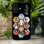 Multi Photo Collage Simple Modern Personalized iPhone 16 Case<br><div class="desc">Multi Photo Collage Simple Modern Personalized Name Hexagon Pattern Smartphone iPhone 16 Case Cover features a photo collage of your favorite photos in a hexagon shape. Personalized with your name. Perfect for birthday,  Christmas,  Mother's Day,  Father's Day,  Grandparents,  brother,  sister,  best friend and more. Designed by ©Evco Studio www.zazzle.com/store/evcostudio</div>