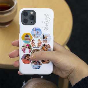 Multi Photo Collage Simple Modern Personalized Case-Mate iPhone 14 Pro Case