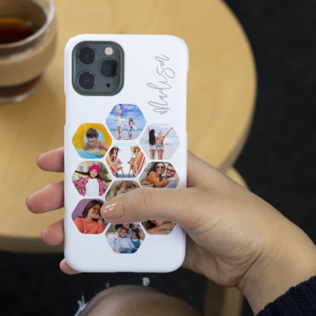 Multi Photo Collage Simple Modern Personalized Case-Mate iPhone Case (Creator Uploaded)