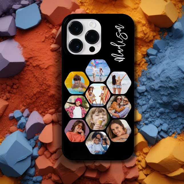 Multi Photo Collage Simple Modern Personalized Case-Mate iPhone Case (Creator Uploaded)