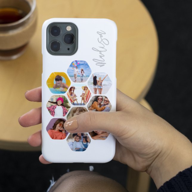 Multi Photo Collage Simple Modern Personalized Case-Mate iPhone Case (Creator Uploaded)