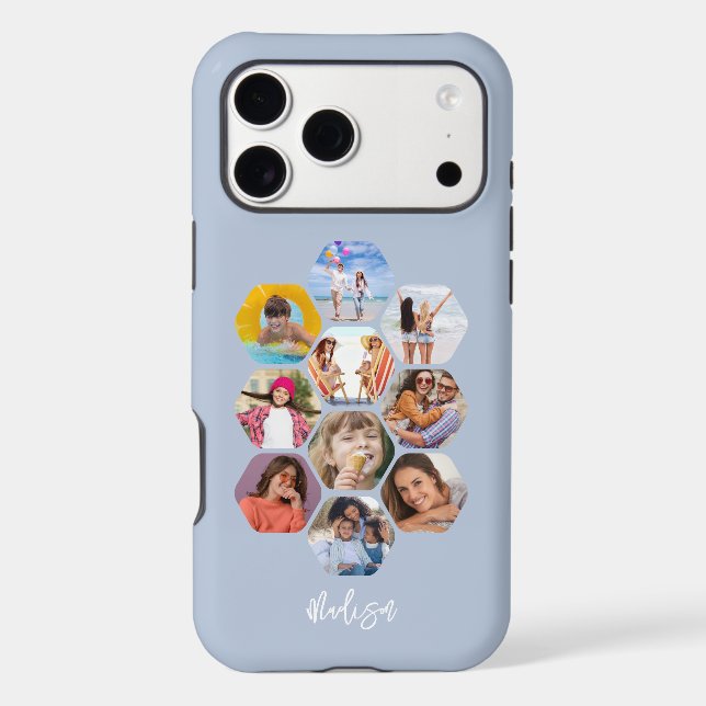 Multi Photo Collage Simple Modern Personalized Case-Mate iPhone Case (Back)