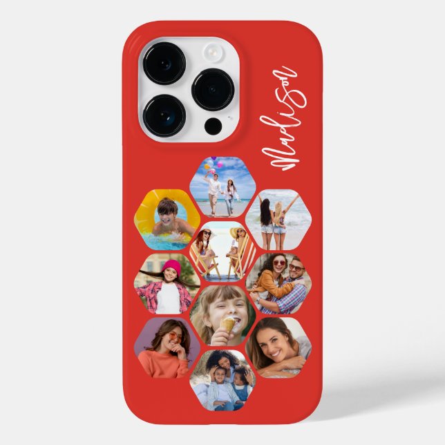 Multi Photo Collage Simple Modern Personalized Case-Mate iPhone Case (Back)