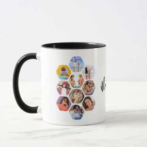 Multi Photo Collage Simple Modern Personalized Mug