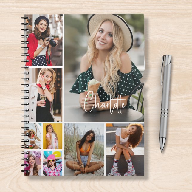 Multi Photo Collage Simple Modern Personalized Notebook (Creator Uploaded)