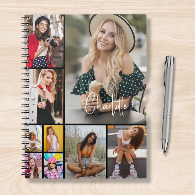 Multi Photo Collage Simple Modern Personalized Notebook (Creator Uploaded)