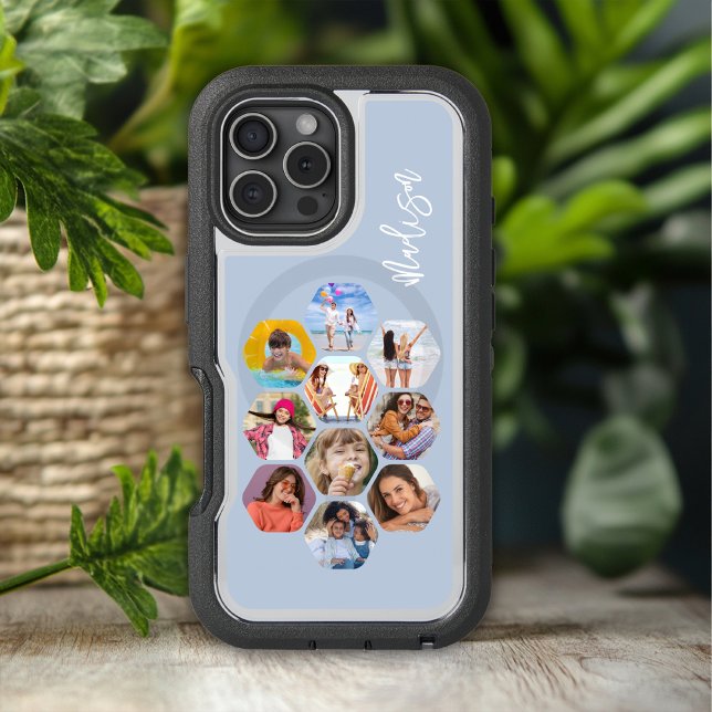Multi Photo Collage Simple Modern Personalized Otterbox iPhone Case (Creator Uploaded)