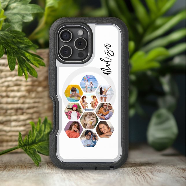 Multi Photo Collage Simple Modern Personalized Otterbox iPhone Case (Creator Uploaded)