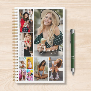 Multi Photo Collage Simple Modern Personalized Planner