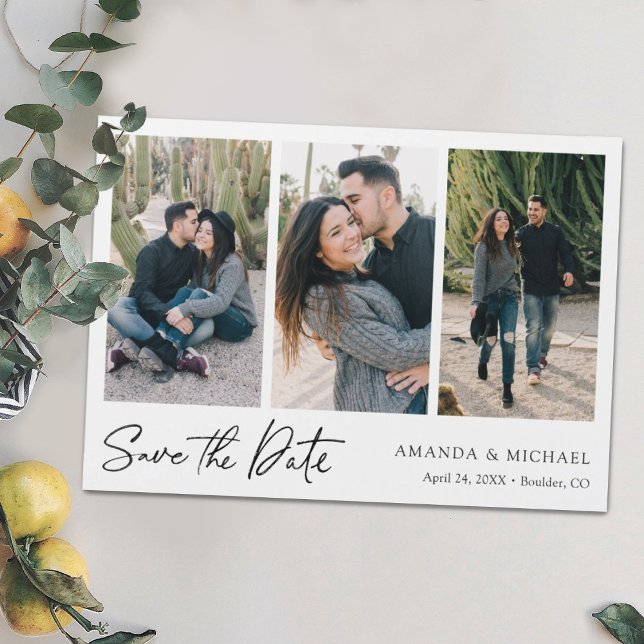 Multi Photo Collage Wedding Save the Date Magnet (Creator Uploaded)