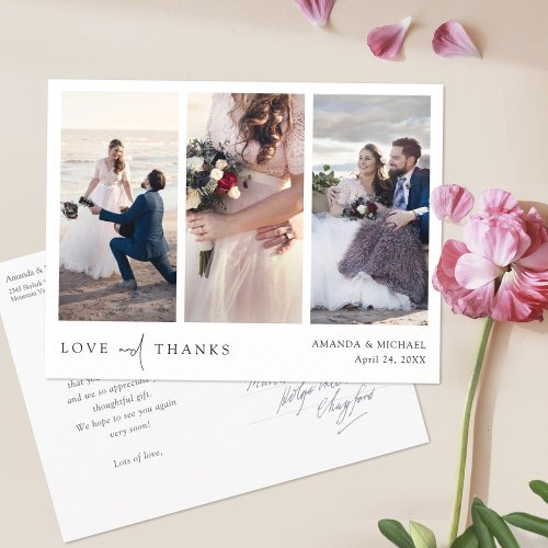 Multi Photo Collage Wedding Thank You Postcard