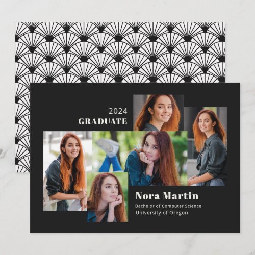 Multi Photo College Graduation Black White