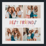 Multi photo colorful fun typography best friends poster<br><div class="desc">Multi photo colorful fun typography girly best friends design. Part of a modern collection.</div>