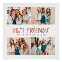 Multi photo colorful fun typography best friends