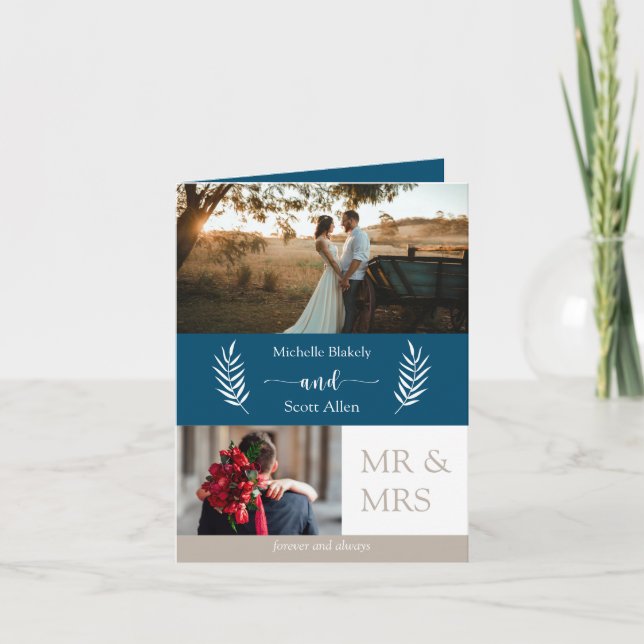 Multi Photo Countryside Folded Wedding Invitation (Front)