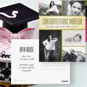 Multi-Photo Daughters Graduation Open House Postcard