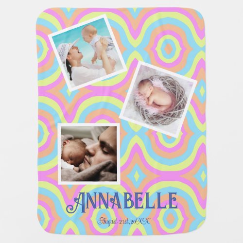 Multi photo disco baby blanket