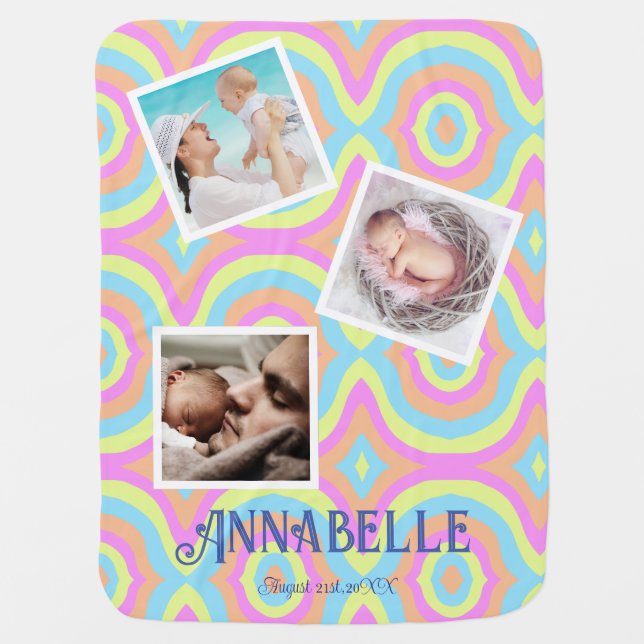 Multi photo disco baby blanket (Front)