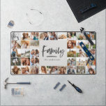 multi photo family elegant modern grey desk mat<br><div class="desc">Multi photo family gift keepsake. Ideal Christmas, birthday, anniversary mothers day, fathers day gift. Modern simple typograp[hy elegant design.</div>