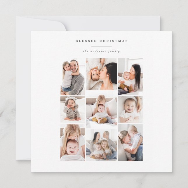 multi photo family modern holiday card (Front)