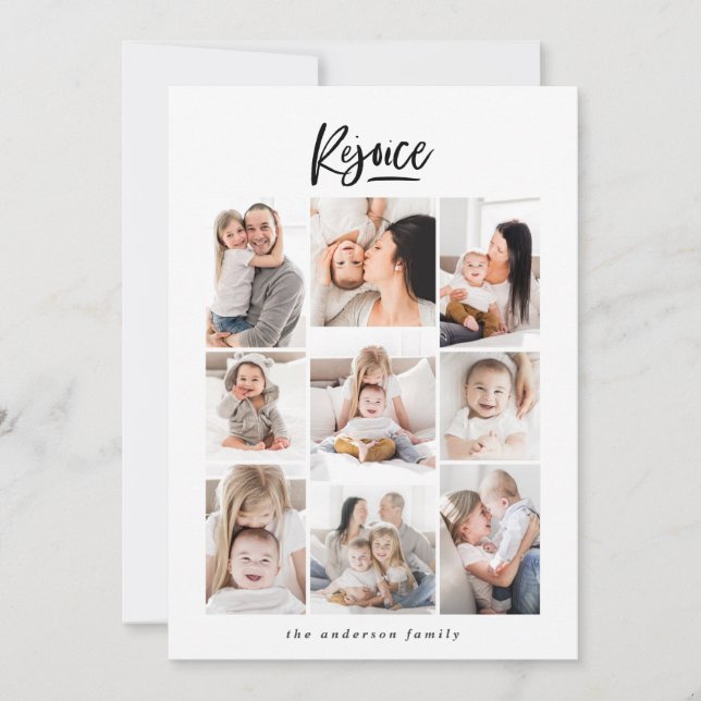multi photo family modern holiday card (Front)