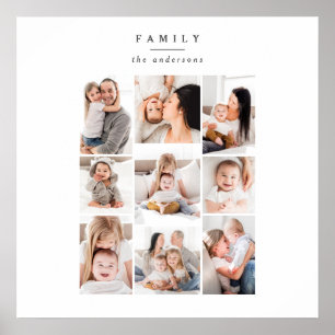 multi photo family modern holiday card poster