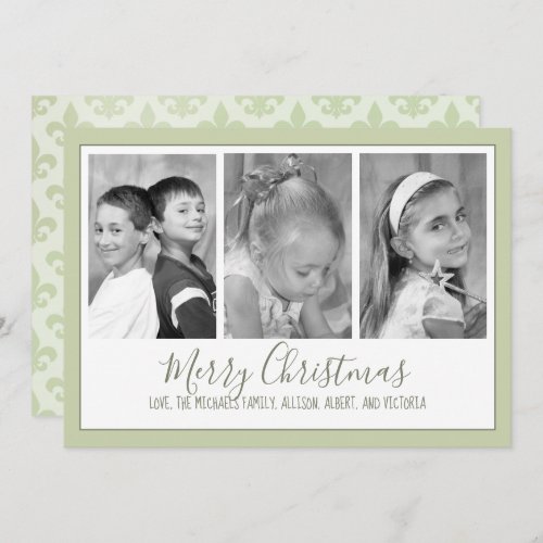 Multi Photo Fleur De Lis Christmas Photo Card