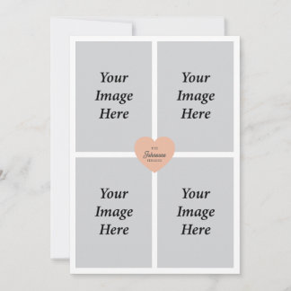 Multi Photo Heart Family Holiday Photo Card