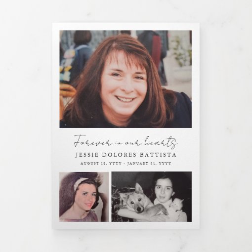 Multi Photo Memorial Sympathy Funeral Program Zazzle